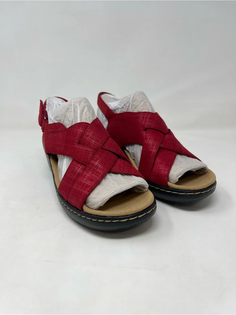 Clarks Collection Merliah Echo Red‎ Sandals Womens Size 8 New Comfort